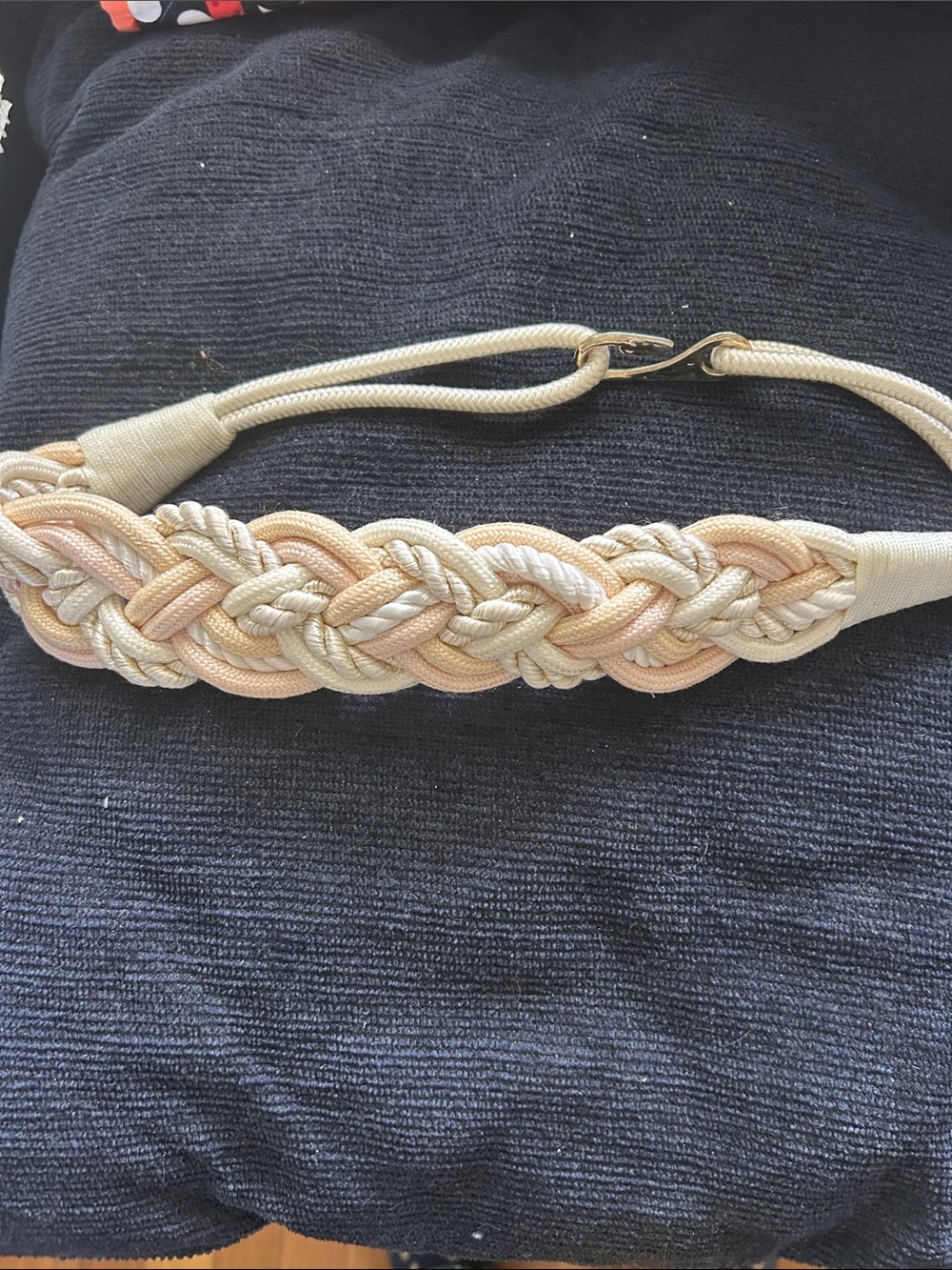 Braided Peach & Cream Rope Belt